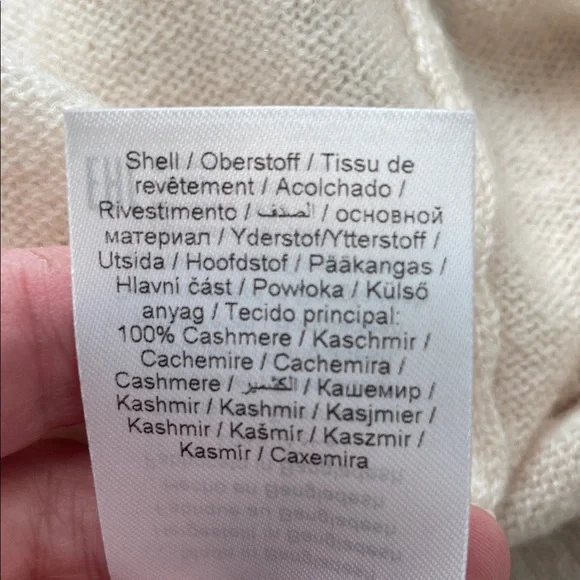 Part Two Copenhagen 100% Cashmere Soft Cream V-Neck Sweater size Large - Picture 8 of 13